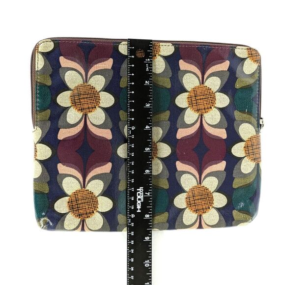 Fossil Key-Per Zipper Tablet iPad Makeup Case 8.5” X 10” Coated Canvas Floral - Picture 6 of 12